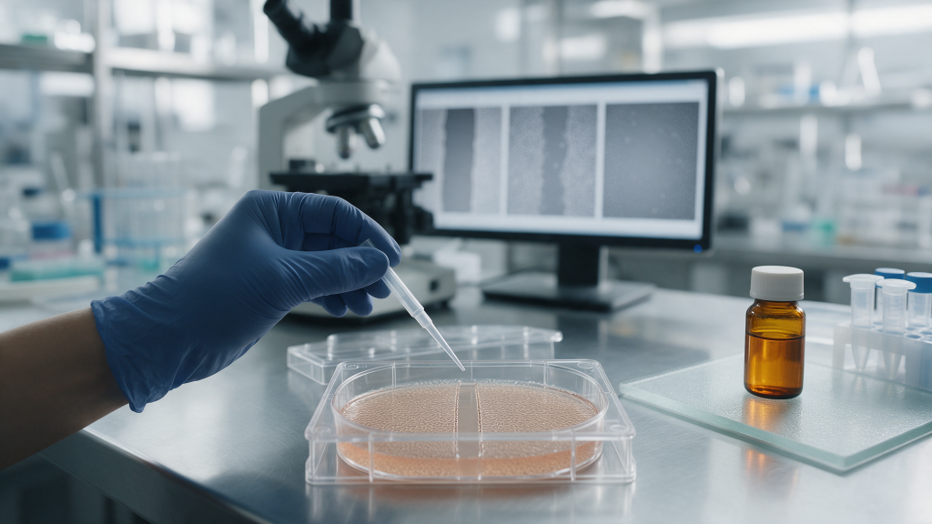 magnific image prompt 1 editorial hero scratch assay bench 29513