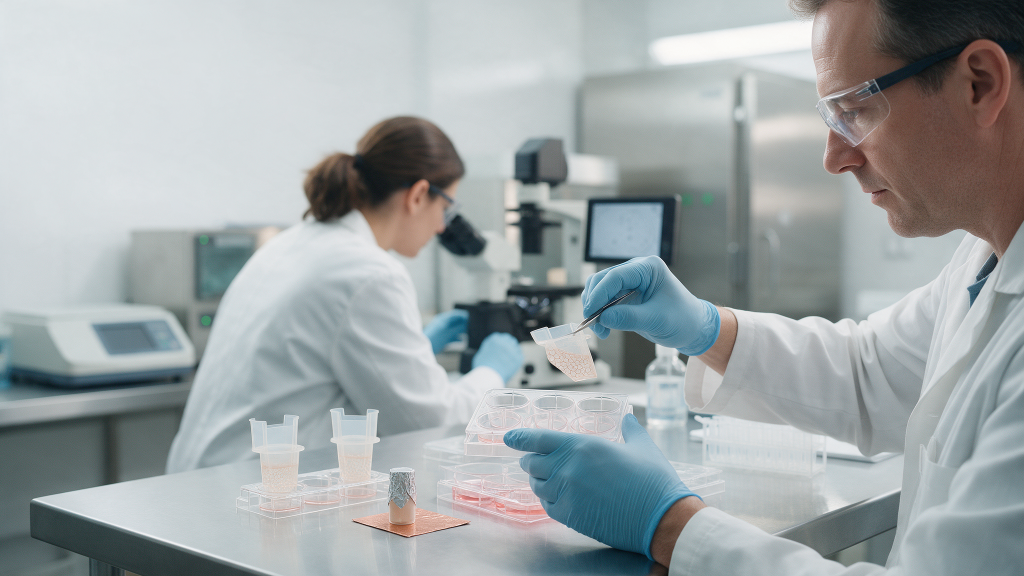 Keratinocytes are grown as monolayers or stratified cultures on barrier inserts, and GHK-Cu may be introduced into these systems to observe measurable in-vitro endpoints.